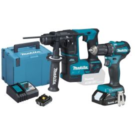 Pack 2 outils 18V Makita (DDF483 + DHR171) + 2 batteries 2 Ah + chargeur rapide + coffret MAKPAC - DLX2454AJ photo du produit Principale M