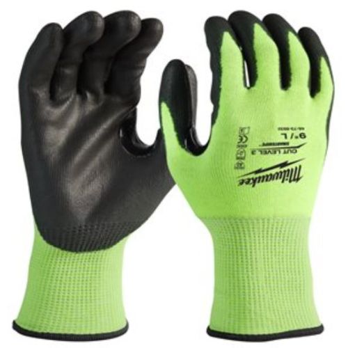 Gant tricoté Hi-Vis Cut C Gloves enduction nitrile vert fluo/noir TL/9 MILWAUKEE 4932478132 photo du produit