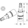 Douille tournevis CHROMEPLUS torx percé T27 KS TOOLS 918.1474 photo du produit Secondaire 1 S