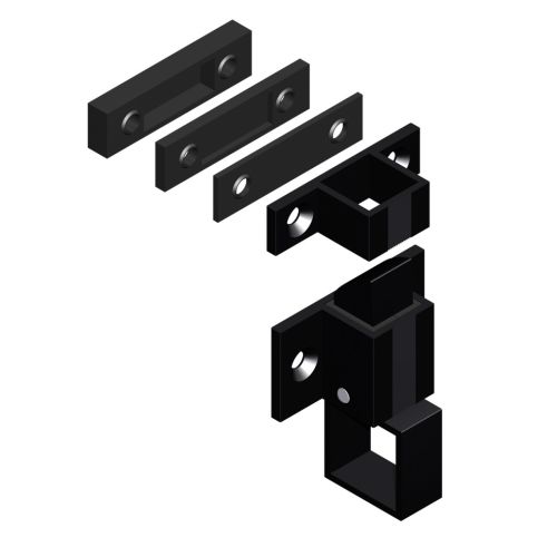 Loqueteau à gâche + cales laqué noir alu RAL9006 - LA CROISEE DS - DS6402-013 pas cher