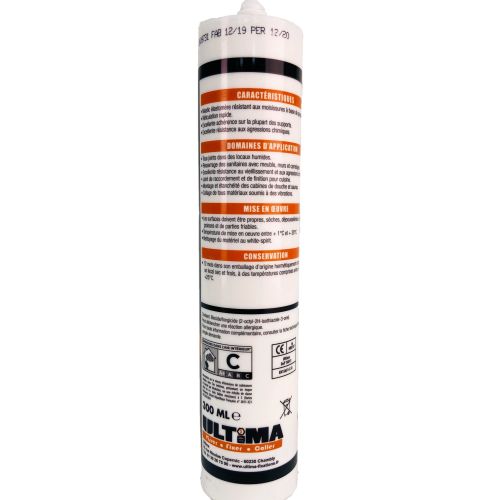 Silicone sanitaire blanc 300 ml MS305 ULTIMA 16011 photo du produit Secondaire 2 L