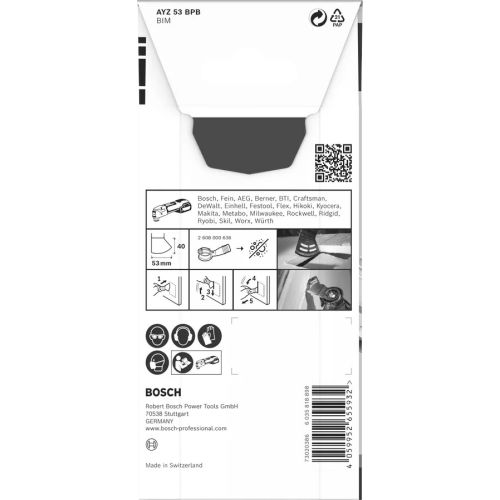 Lame starlock pro bimati&egrave;re multimat&eacute;riau 53x40mm - BOSCH - 2608669114 pas cher Secondaire 10 L