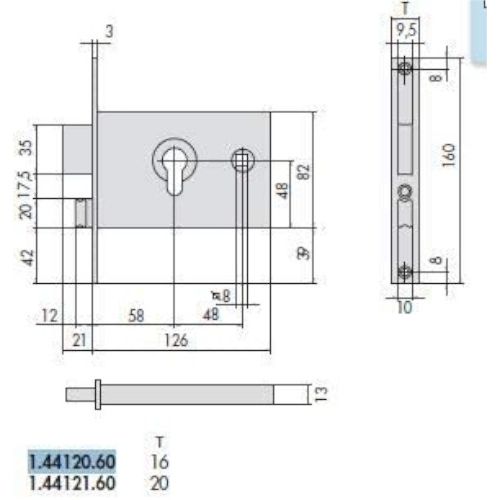 Coffre à fouillot pour bandeau d’axe 70mm - CISA - CIS44360.70 pas cher Secondaire 1 L