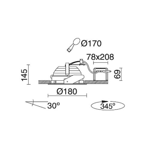 Projecteur encastrable orientable à iodure métallique 70W - SFN - 51971402 pas cher Secondaire 1 L