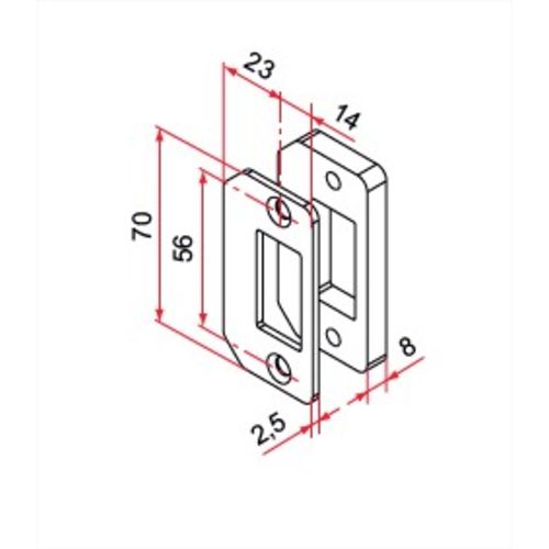 Gâche portillon pour serrure GK finition inox brut - TIRARD - GK401311 pas cher Secondaire 1 L