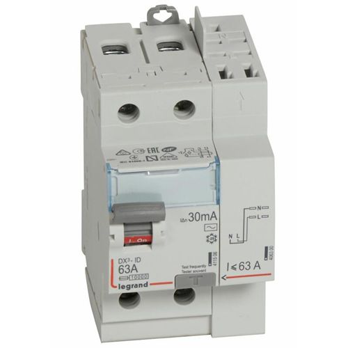 Interrupteur différentiel DX³-ID 2P 230V 63A type A 30mA - LEGRAND - 411639 pas cher Secondaire 1 L