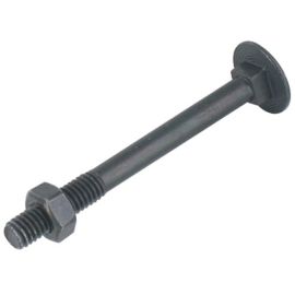 Boulon pour bois tête ronde à collet carré acier zingué noir 6X50 boîte de 200 - ULTIMA - 5036050 pas cher Principale M