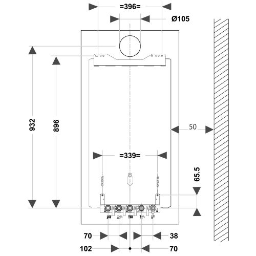 Chaudière à condensation murale avec ballon 42L ISOTWIN CONDENS F 26Kw - Saunier Duval - 0010017345 pas cher Secondaire 1 L