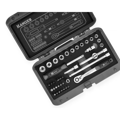 Coffret de douilles 1/4'' 40 pièces - HANGER - 251002 pas cher Secondaire 2 L