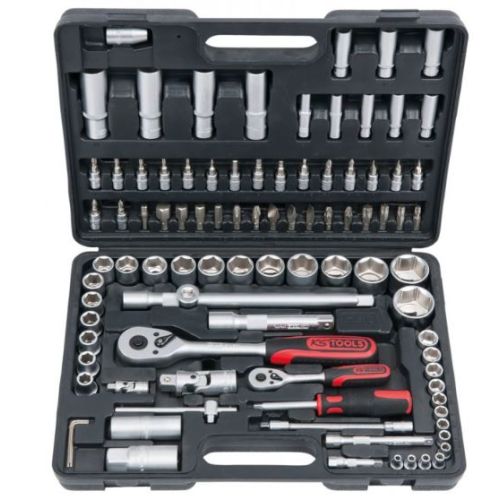 Coffret de douilles et accessoires F6 1/4'' - 1/2'' 6 pans 94 pièces KS TOOLS 911.0694 photo du produit