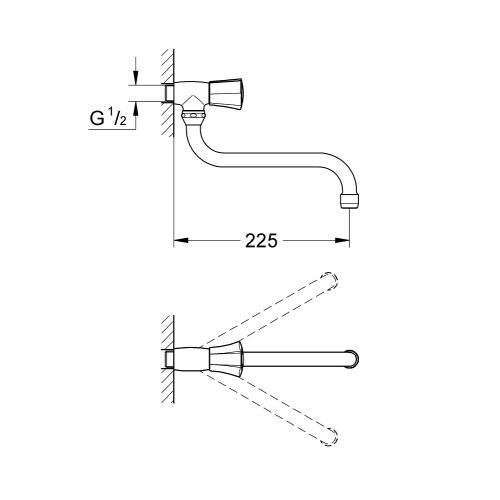 Robinetterie d'evier COSTA L bec mobile - GROHE - 30484-001 pas cher Secondaire 1 L