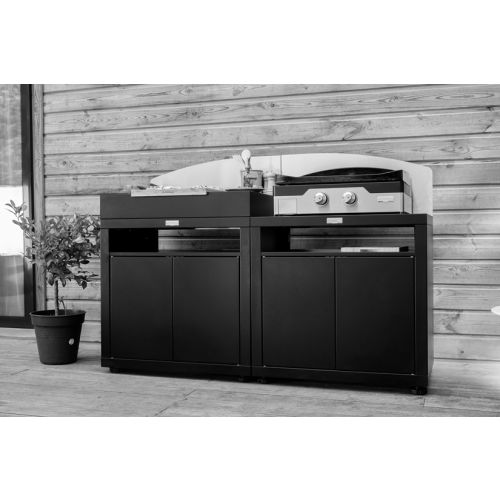 Cuisine 2 éléments avec crédences noir duo - LE MARQUIER - MC802ECE13 pas cher Secondaire 2 L