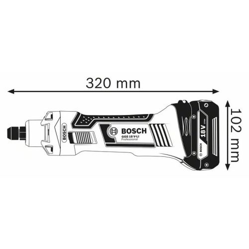 Meuleuse droite 18V GGS 18 V-LI + 2 batteries Procore 5,5Ah + chargeur + coffret L-BOXX BOSCH 06019B5300 photo du produit Secondaire 4 L