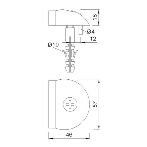 Butoir de sol série lourde petit modèle 2001 argenté - KWS - 200131 pas cher Secondaire 1 L