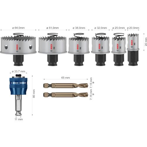 Coffret de scies trépans Pro pour perceuses 6 pièces BOSCH 2608594473 photo du produit Secondaire 2 L