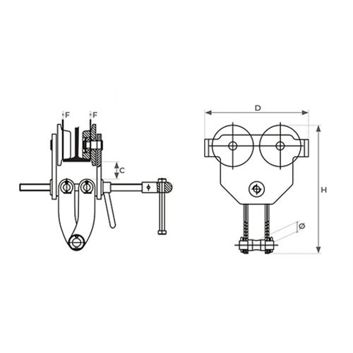 Griffe d'accrochage palan Stockman mise en place rapide - TC10A photo du produit Secondaire 2 L