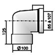 Pipe courte coudée femelle 100x125 - REGIPLAST - ASPC pas cher Secondaire 1 S