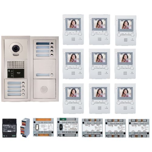 Pack vidéo 9 postes complet blanc AIPHONE 200389 photo du produit Principale L