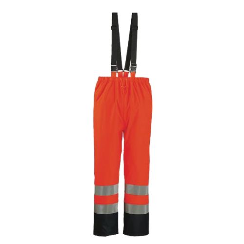 Pantalon de pluie HARBOR polyur&eacute;thane HI-VIZ orange fluo/bleu marine 3M TL - COVERGUARD - 70341 pas cher