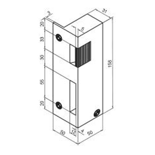 Gâche spéciale Fichet gauche poussant demi-tour haut - BEUGNOT - BE11181000 pas cher Secondaire 2 L