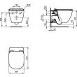 Cuvette suspendue + abattant ultra-fin frein de chute TESI IDEAL STANDARD T354601 photo du produit Secondaire 1 S