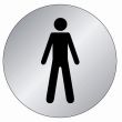 Plaque signal&eacute;tique en Aluminium bross&eacute; ''Toilette homme'' D.75mm - NOVAP - 4383026 pas cher