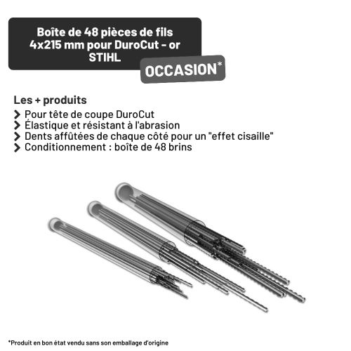 OCCASION Boîte de 48 brins de fils 4x215mm pour DuroCut or - STIHL - 0000-930-3505 pas cher Secondaire 1 L