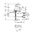 Mitigeur de lavabo EUROSMART monocommande taille S flexibles GROHE 32926002 photo du produit