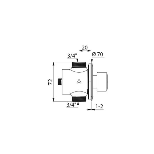 Robinet de douche temporisé encastré pour panneau TEMPOSTOP M3/4 - DELABIE - 749770 pas cher Secondaire 1 L