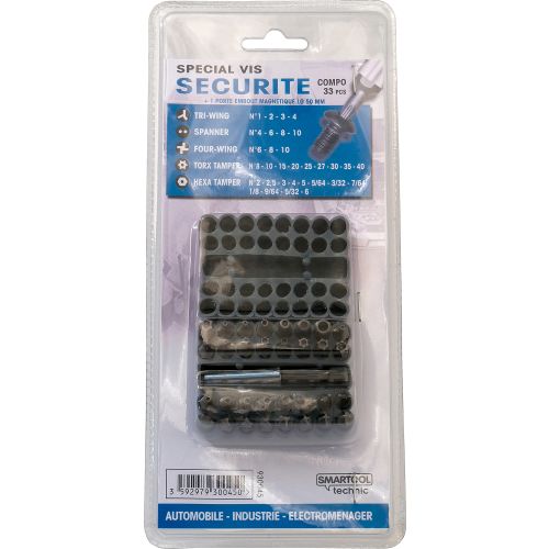 Coffret d'embouts HSS 33 pièces L 25 mm SMARTOOL TECHNIC 930045 photo du produit