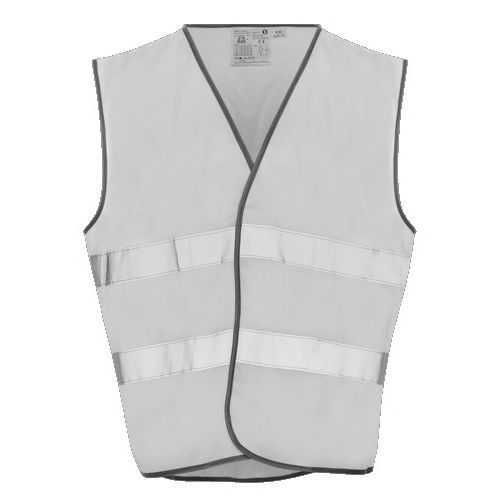 Gilet haute visibilité bandes parallèles réglable jaune fluo/argent TU - VET3025GT pas cher Principale L