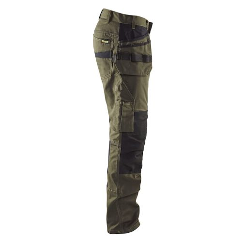 Pantalon maintenance+stretch poches flottantes vert kaki/noir T40L - BLÅKLÄDER - 149613304599C146 pas cher Secondaire 2 L