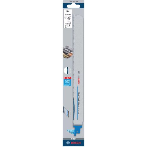 Lot de 5 lames de scie sabre Pro précision métal S1237HBF bi-métal 300 mm BOSCH 2608659000 photo du produit Secondaire 4 L