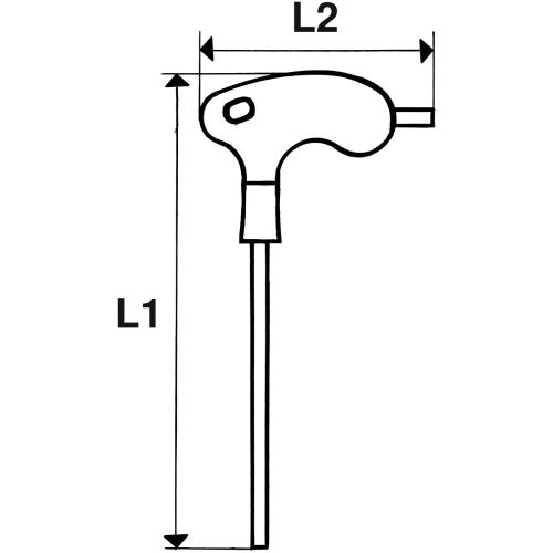 Clé mâle 6 pans à tête sphérique avec poignée en L 2,5mm - SAM OUTILLAGE - 67-PT2,5 pas cher Secondaire 1 L