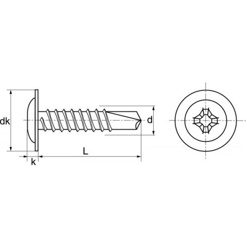 Vis autoperceuse tête cylindrique extra large Philips zingué 4,2X13 boîte de 500 ACTON 333714,2X13CR3 photo du produit Secondaire 3 L