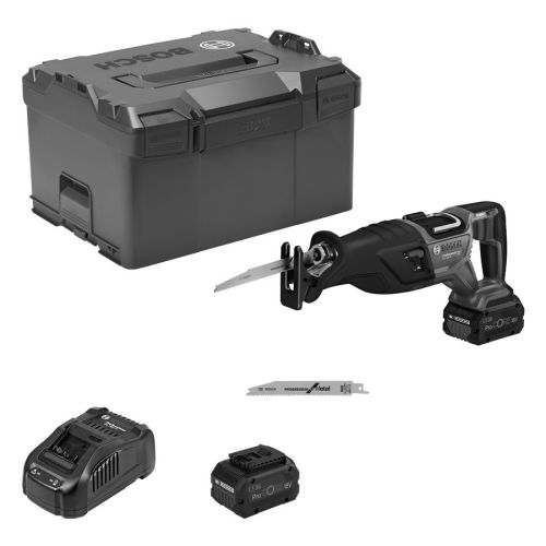 Scie sabre 18V GSA 18V-28 + 2 batteries Procore 5,5Ah + Chargeur en coffret L-BOXX - BOSCH - 06016C0003 pas cher