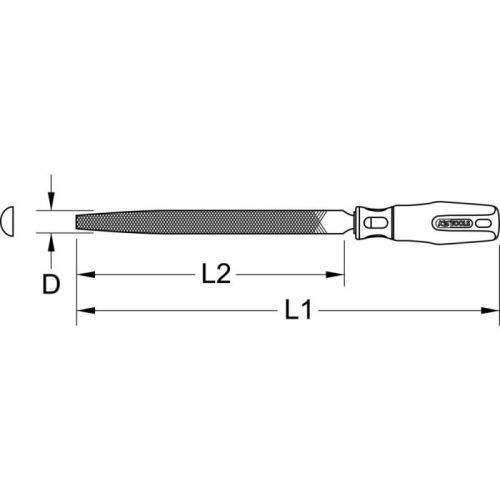 Râpe demi-ronde douce emmanchée longueur 250 mm KS TOOLS 157.0516 photo du produit Secondaire 1 L