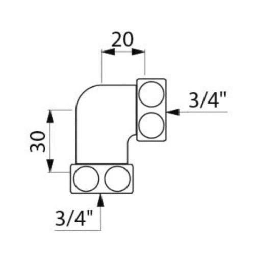 Raccords équerre 2 pièces double femelle 3/4'' - DELABIE - 874220.2P pas cher Secondaire 2 L