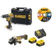 Pack 2 outils 18V XR (DCD791/DCG405) + 25 disques à tronçonner (DT43906) + 2 batteries 5.0Ah + chargeur + TSTAK - DEWALT - DCK2020P2T/DT43906 pas cher