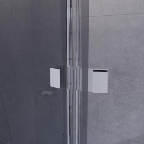 Paroi de douche miroir effet fumé SILVER 120cm retour 40cm - CUISIBANE - PC-I10SIL_120+40H pas cher Secondaire 1 L