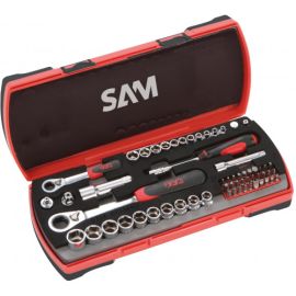 Coffret cliquets et douilles traversantes Sam Outillage 2 outils en 1 - CP-61N pas cher Principale M