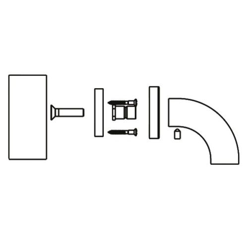 Fixation montage double T2 pour poign&eacute;e tubulaire argent VACHETTE 064170 photo du produit Secondaire 1 L