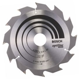 Lame de scie circulaire Bosch Optiline Wood 180 x 30 x 2,6 mm 12 dents - 2608641178 pas cher Principale M