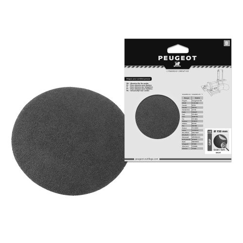 Jeu de 6 abrasifs Velcro D150mm grain 120 - PEUGEOT OUTILLAGE - 806311 pas cher Principale L