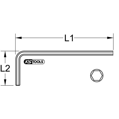 Clé mâle inox 6 pans courte 1,5 mm KS TOOLS 964.03015 photo du produit Secondaire 1 L