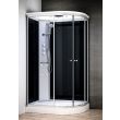 Cabine de douche hydromassante SILVER HYDRO gauche noir 120x90 - THALASSOR - SAMN1290G pas cher
