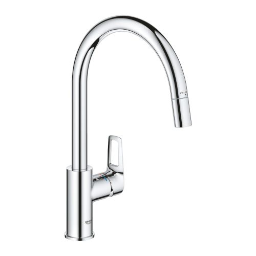 Mitigeur évier BAULOOP bec haut avec douchette extractible GROHE 30543000 photo du produit