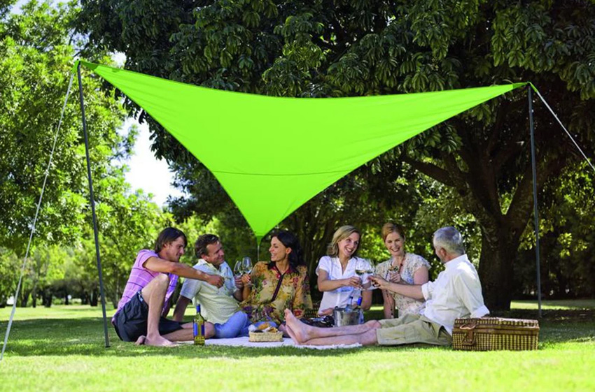 Pack voile d'ombrage triangulaire Camping Serenity Jardiline 5m vert - JARDILINE - VK555 VERT
