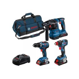 Pack 3 machine 18V Bosch (GSR55 - GBH22 - GDX200) + 3 batteries + chargeur rapide + sac - 0615A5003B pas cher Principale M