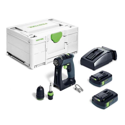 Perceuse-visseuse 18 V CXS 18 C 3,0-PLUS + 2 batteries 3 Ah + chargeur + coffret Systainer 3 FESTOOL 576883 photo du produit